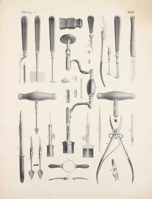 [Брунс В. Хирургический атлас. Наглядное описание хирургических заболеваний, инструментов, повязок и операций, необходимых для их лечения, составленное доктором Виктором Брунсом. Первый отдел. Мозг и оболочки]. Tübingen, 1854.